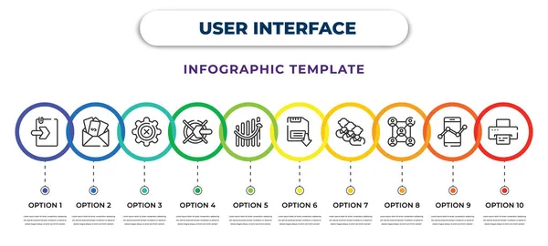 User Interface Infographic Design Template Play Files Dollars Mail Bad —  Vetores de Stock