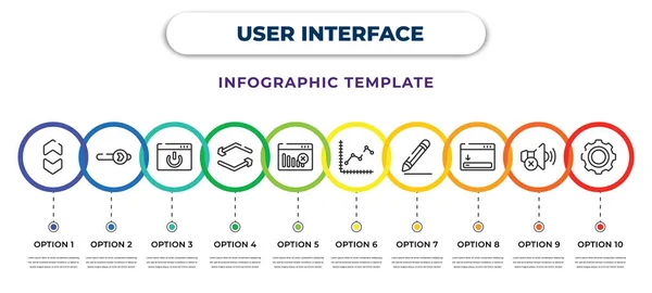 User Interface Infographic Design Template Arrow Right Tings Power Button —  Vetores de Stock