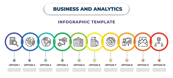 Business Analytics Infographic Design Template Supplies Data Analysis Pie Chart — Stok Vektör