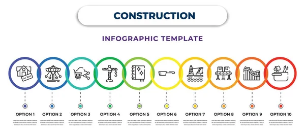 Construction Infographic Design Template Rent Swings Online Store Cranes Spell — Vetor de Stock