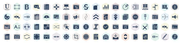Filled User Interface Icons Set Glyph Icons Underline Bold Text — Stockvector