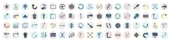 Filled User Interface Icons Set Glyph Icons Solar Recycle Dotted — Stockvektor