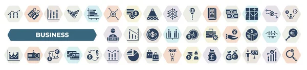 Set Filled Business Icons Glyph Icons Increasing Stocks Graphic Bars — Stockvector