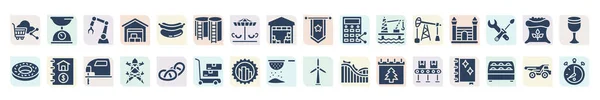 Filled Sharing Out Icons Set Glyph Icons Online Store Industrial — Stockvektor