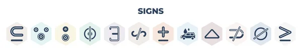 Filled Signs Icons Set Glyph Icons Sub Therefore Reason Circle — ストックベクタ