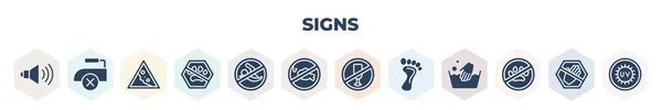 Filled Signs Icons Set Glyph Icons Noise Ironing Landslide Pets — Vettoriale Stock