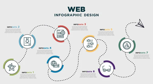 Infographic Template Design Web Icons Timeline Concept Options Steps Included — Διανυσματικό Αρχείο