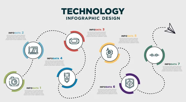 Infographic Template Design Technology Icons Timeline Concept Options Steps Included — Διανυσματικό Αρχείο