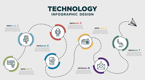 Infographic Template Design Technology Icons Timeline Concept Options Steps Included — Διανυσματικό Αρχείο