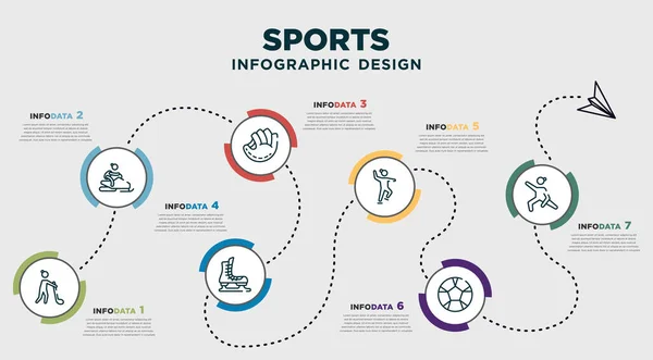 Infographic Template Design Sports Icons Timeline Concept Options Steps Included — стоковый вектор