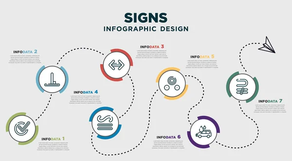 Infographic Template Design Signs Icons Timeline Concept Options Steps Included — Stockvektor