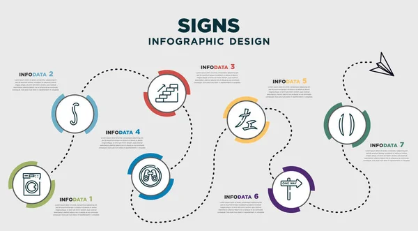 Infographic Template Design Signs Icons Timeline Concept Options Steps Included — Διανυσματικό Αρχείο