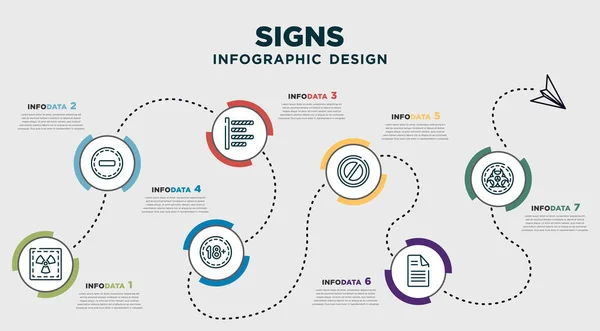 Infographic Template Design Signs Icons Timeline Concept Options Steps Included — Διανυσματικό Αρχείο