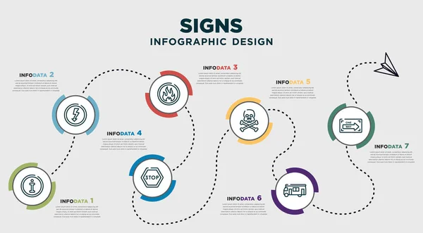 Infographic Template Design Signs Icons Timeline Concept Options Steps Included — Διανυσματικό Αρχείο