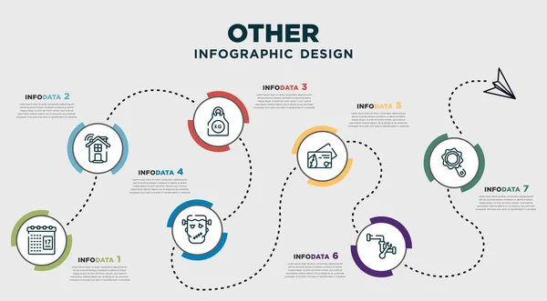 Infographic Template Design Other Icons Timeline Concept Options Steps Included —  Vetores de Stock