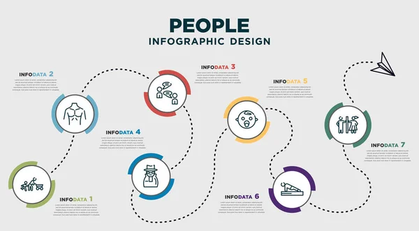 Infographic Template Design People Icons Timeline Concept Options Steps Included — стоковый вектор