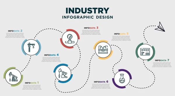 Infographic Template Design Industry Icons Timeline Concept Options Steps Included — Image vectorielle