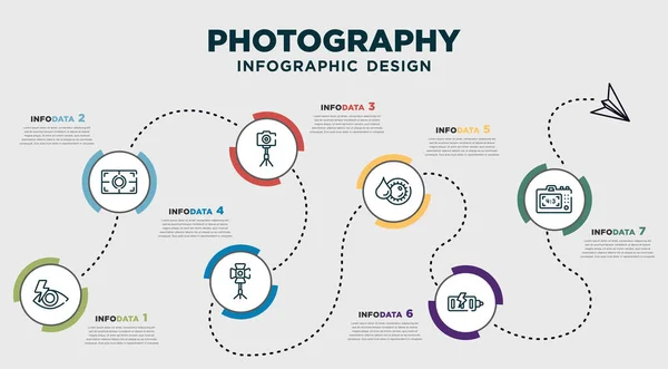 Infographic Template Design Photography Icons Timeline Concept Options Steps Included — 图库矢量图片
