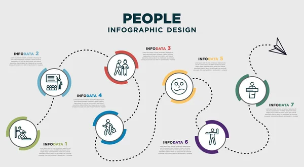 Infographic Template Design People Icons Timeline Concept Options Steps Included — стоковый вектор