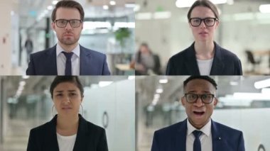 Kayıp Kişilere Tepki Veren Genç İş Adamları Kolajı