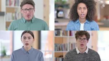 Farklı Irklar Kolajı İnsanlar Kayıplara Tepki Veriyor 