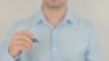 Online iş, şeffaf ekranda yazma