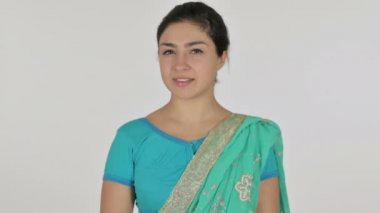 Hintli Kadın İşaret Yok Yazan: Parmak, İnkar, Beyaz Arkaplan