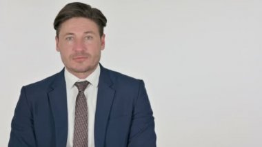 Orta Çağ İşadamı Ürünü Gösteriyor, Beyaz Arkaplan