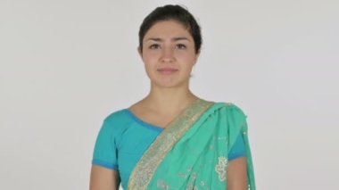Hintli Kadın Şaşırmış, Heyecanlı, Beyaz Arkaplan
