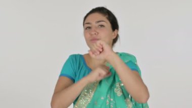 Mutlu Hint Kadın Dansı, Beyaz Arkaplan