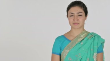 Hindistan Kadın Tutma Ürünü El Altında, Beyaz Arka plan