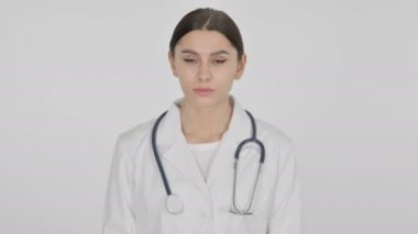 Beyaz Arkaplanda İspanyol Kadın Doktor