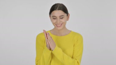 İspanyol Kadın Alkışlıyor, Beyaz Arkaplanda Alkışlıyor