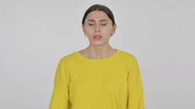 Beyaz Arkaplanda Kaybına Tepki Veren İspanyol Kadın