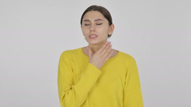 Beyaz Arkaplanda Diş Ağrısı Olan Hasta İspanyol Kadın