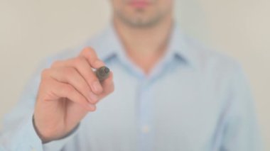 Computer, Hand Writing on Transparent Screen