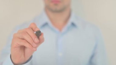 IT-Support, Hand Writing on Transparent Screen