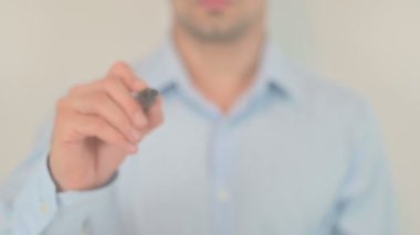 Hashtag, Hand Writing on Transparent Screen