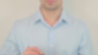 Follow Us, Hand Writing on Transparent Screen