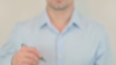 5G Network, Hand Writing on Transparent Screen