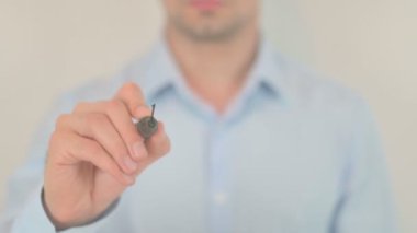 Internet Security, Hand Writing on Transparent Screen