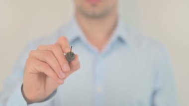 Internet Business, Hand Writing on Transparent Screen