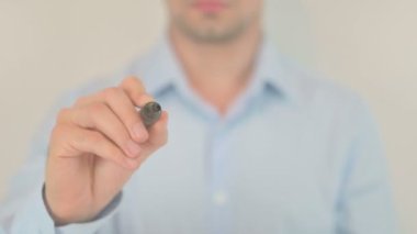 Customer Retention, Hand Writing on Transparent Screen