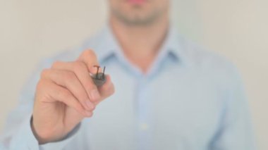 Internet News, Hand Writing on Transparent Screen