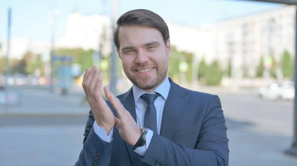 Businessman Clapping Appreciation Outdoor — ストック写真