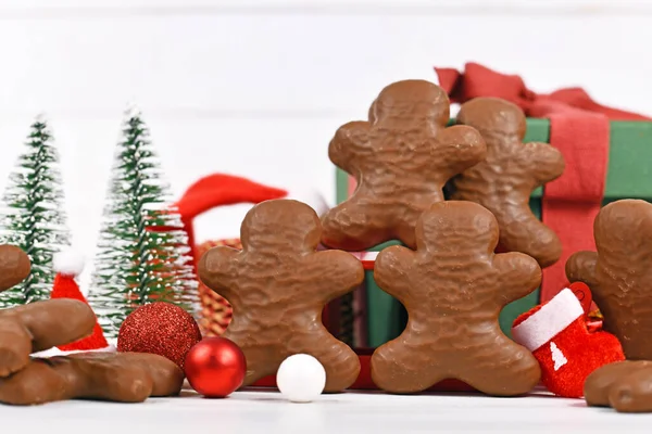 Шоколадные Глазурованные Немецкие Рождественские Пряники — стоковое фото