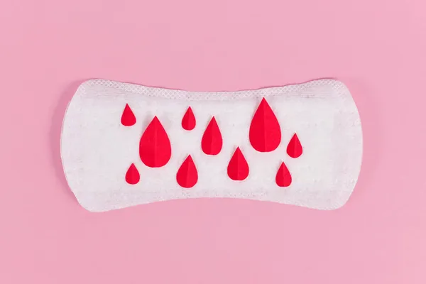 Concepto Período Femenino Con Forro Panty Con Gotas Sangre Papel —  Fotos de Stock