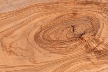 Yıllık halkaları olan zeytin ağacından yapılmış ahşap tahta.