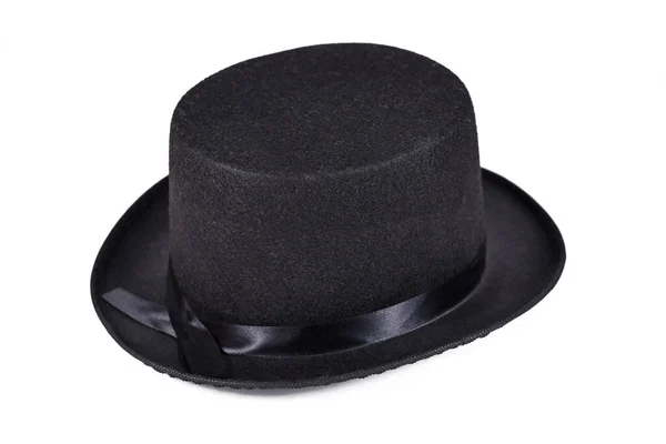 Tek Siyah Keçeli Şapka Beyaz Arka Planda — Stok fotoğraf