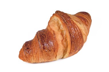 Beyaz arka planda kruvasan pastası